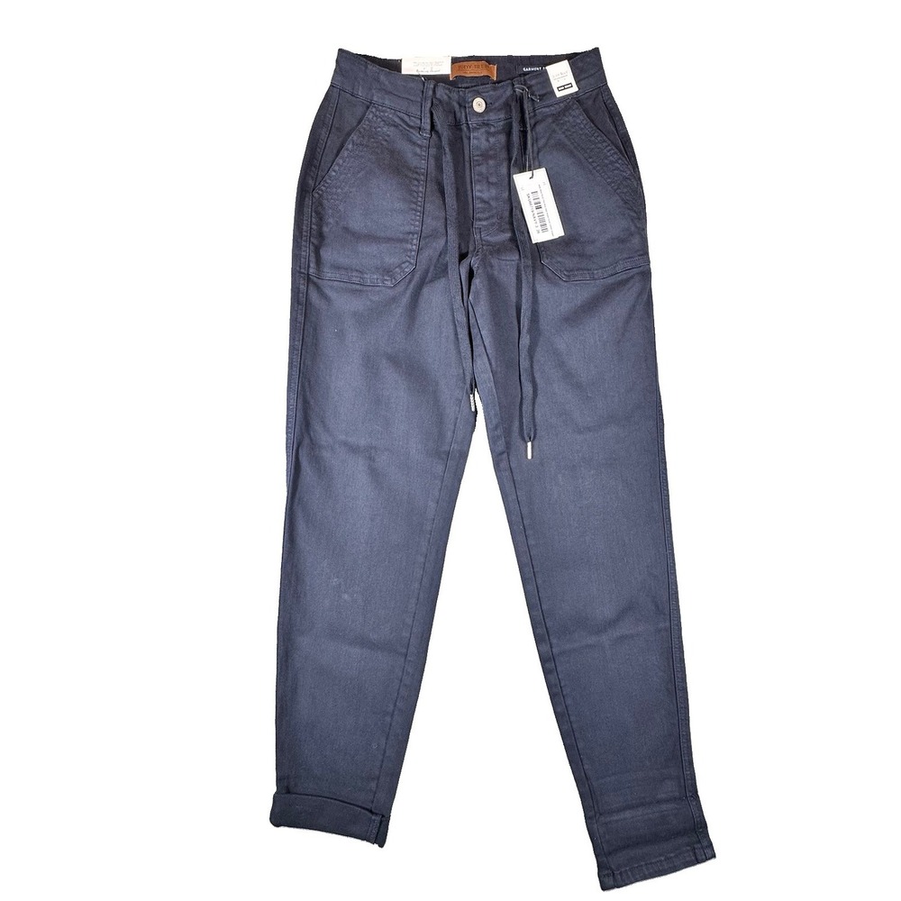 Judy Blue Black Garment Dyed Jogger Pants Womens 3/26 Big Pockets Drawstring